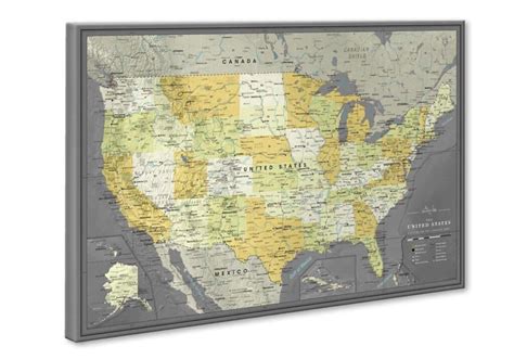 US Poster Travel Map with Push Pins | Premium Quality