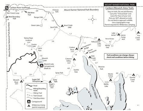 Mount Rainier Hiking Map - TravelsFinders.Com