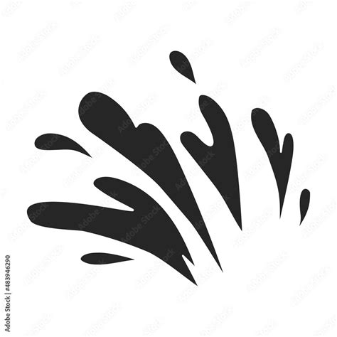 Water splash vector icon.Black vector icon isolated on white background ...