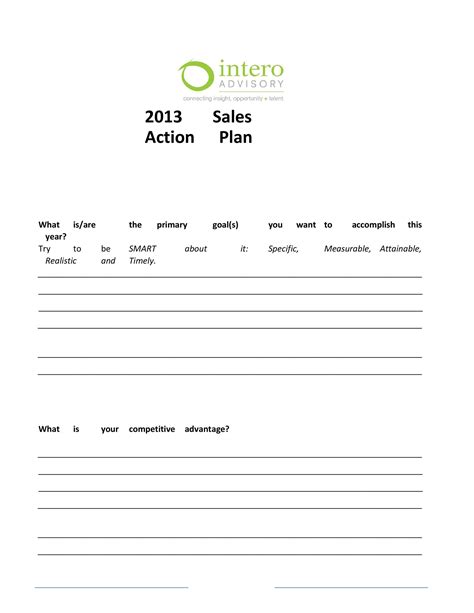 Sales Plan Template Word