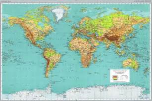 World physical map 1970 - Full size