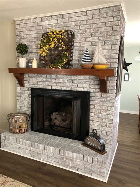 Whitewash Red Brick Fireplace – HOMYSTYLE