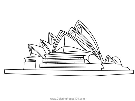 Sydney Opera House Australia Coloring Page for Kids - Free Australia ...