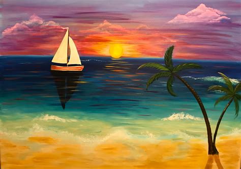 Acrylic Beach Sunset