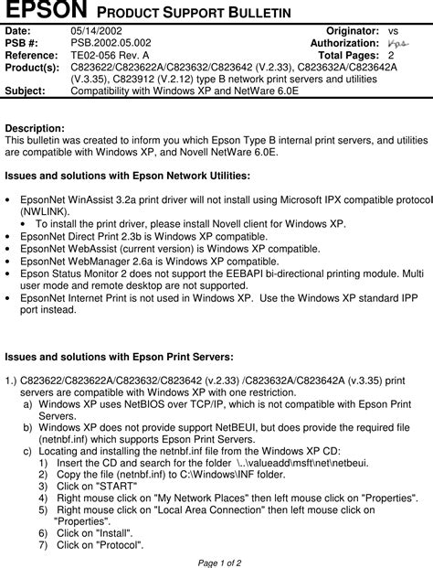 Epson C12C823912 Epsonnet Internal Print Server 2 10 Base T 100 Tx ...