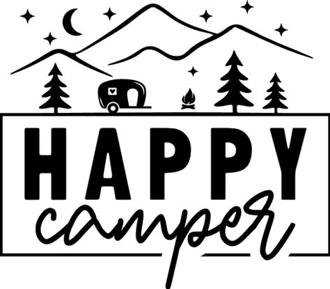 happy camper, camping - free svg file for members - SVG Heart