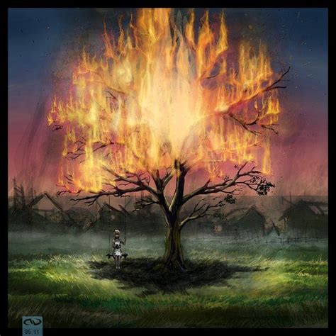 Tree On Fire Painting