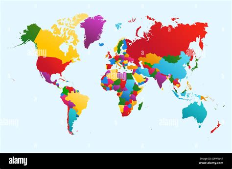 Vector World Map Colorful World Map With Countries Borders – NBKomputer