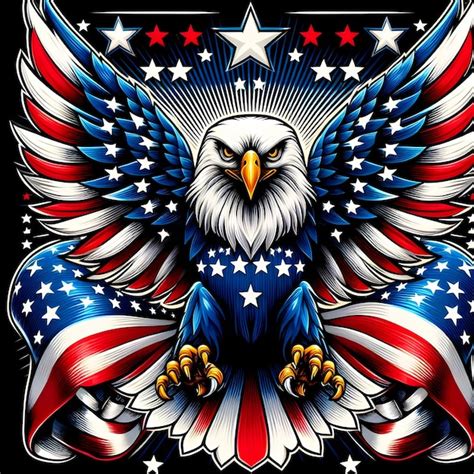 Eagle with USA Flag logo design | Premium AI-generated vector