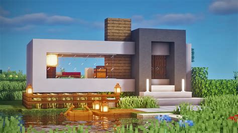 Minecraft : How To Build Modern Compact House: 5 min Small Modern House ...