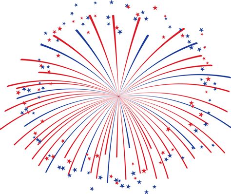 Red White And Blue Fireworks Png - Clip Art Library