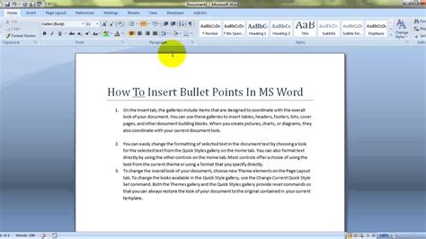 How to add bullet style in word 2013 - sciencebda