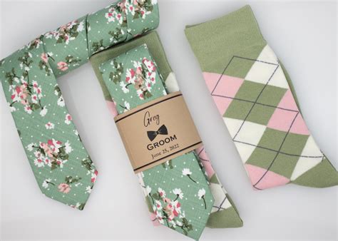 Sage Green Floral Tie Sage Green Blush and Ivory Argyle - Etsy