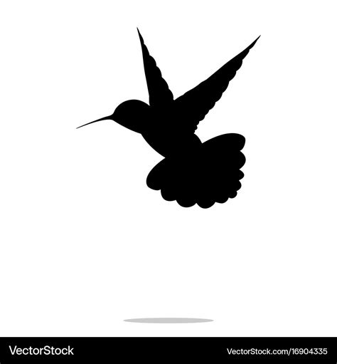 Hummingbird black silhouette colibri bird animal Vector Image