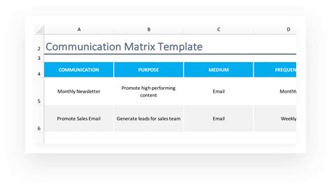 Communication Plan Matrix Template