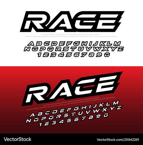 Free Race Car Number Fonts Vector / Vector Number Pack 9 | Racing ...