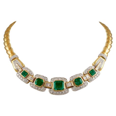 David Webb Emerald Diamond Necklace at 1stDibs