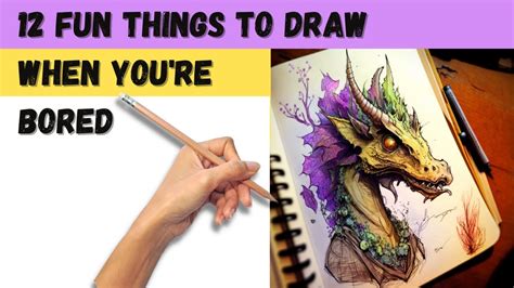 12 Fun Things to Draw When You're Bored 🤔😍 ️🖊🖌 - YouTube