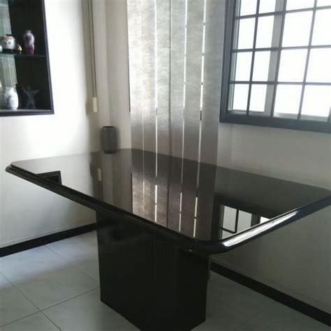 Solid Wood Glass Top Dining Table, Furniture & Home Living, Furniture ...