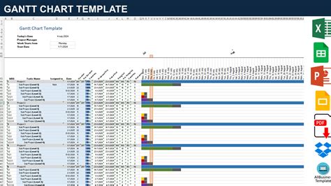 Project Gantt Chart Excel Template - Modèle Professionnel