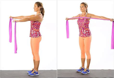 Standing Reverse Fly With Exercise Band | Chest Exercises | POPSUGAR ...