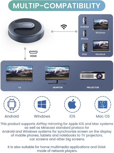 Wireless HDMI Display Dongle Adapter, Plug & Play Portable Wireless ...