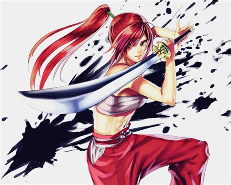 Wallpaper Erza Scarlet, Fairy Tail, Anime Girl, Sword - Erza Fairy Tail ...