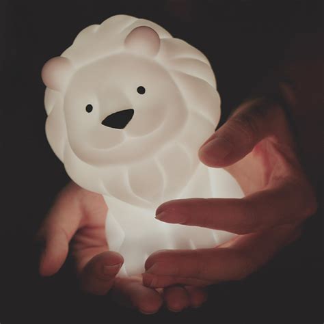 Cute White Lion Room Decor LED Kids Night Light - BC44T - Apluslite ...