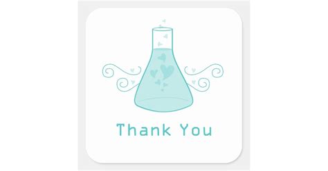 Aqua Sweet Chemistry Thank You Stickers | Zazzle