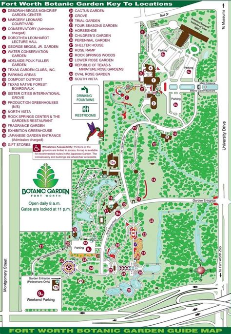 Fort Worth Botanic Garden Map