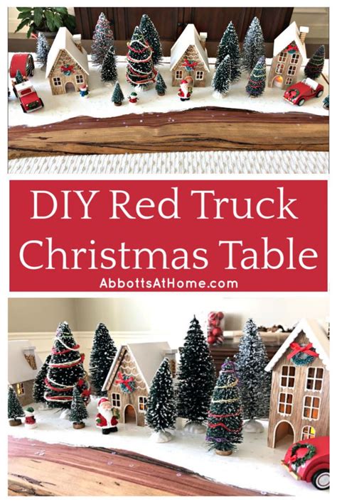 Easy DIY Red Truck Christmas Table Centerpiece - Abbotts At Home