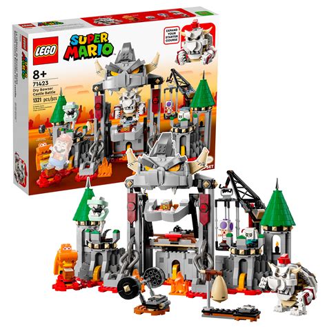 New LEGO Super Mario 2023: 71423 Dry Bowser Castle Battle Expansion Set ...