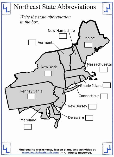 Northeast States Capitals And Abbreviations