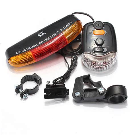 Bike Bicycle Turn Signal Indicator Light 7 LED Front Rear Horn Warning ...