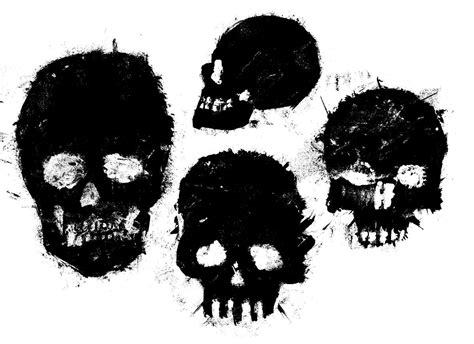 4 Grunge Skull (PNG Transparent) | OnlyGFX.com