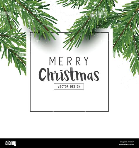 Festive Christmas design layout composition with fir tree branches and ...