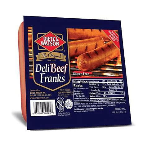 Dietz & Watson Deli Franks, Beef | Hot Dogs | Food Depot BGreen