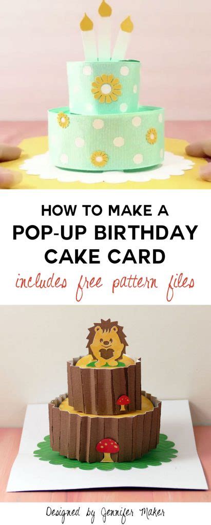 How to Make a Pop-Up Birthday Cake Card - Jennifer Maker