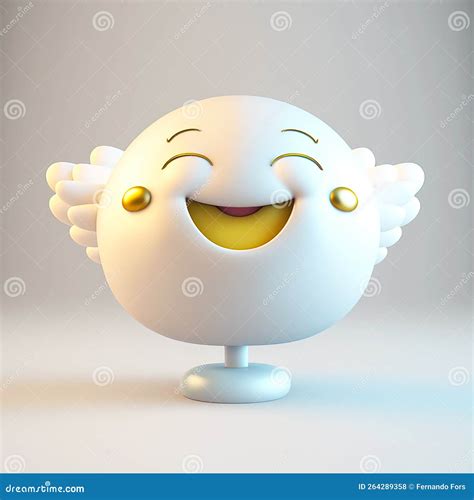 HAPPY ANGEL FACE EMOJI 3D stock illustration. Illustration of golden ...