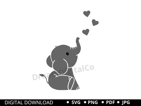 Girl Elephant Baby Silhouette SVG