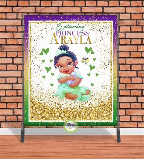 Princess Tiana Baby Shower Banner Princess and the Frog | Etsy