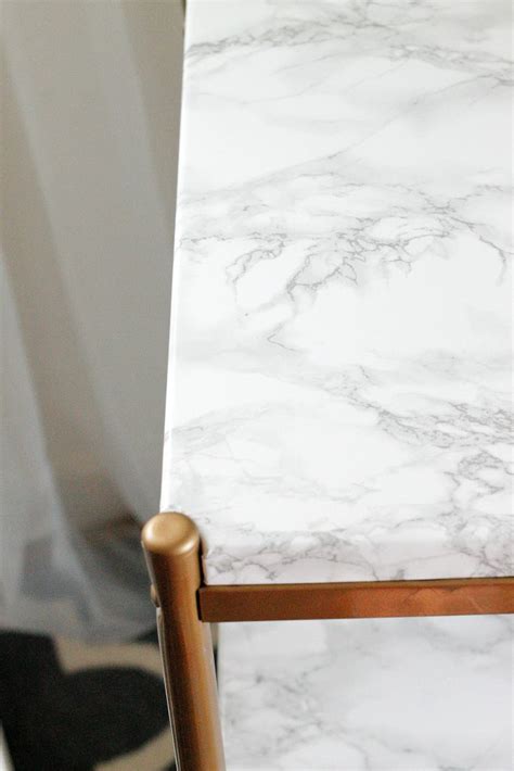 DIY | Marble & Gold Bar Cart (for under $10!) - Belle Vie