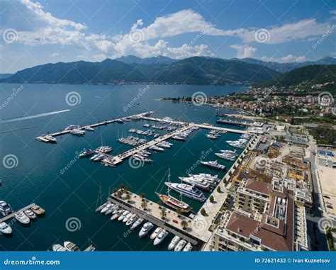 Aerial View of Porto Montenegro. Tivat City. Stock Photo - Image of ...