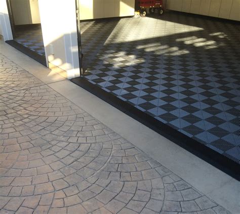 Garage with Tile Flooring & Black Diamond Plate Transition… | Flickr