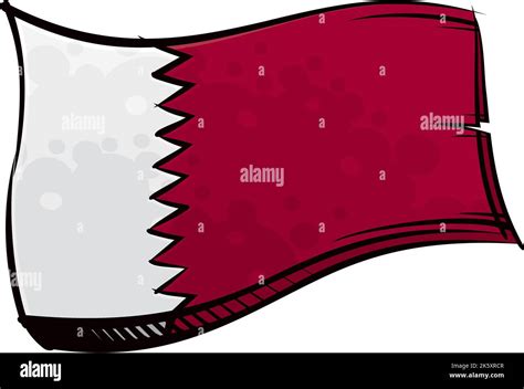 Painted Qatar flag waving in wind Stock Vector Image & Art - Alamy