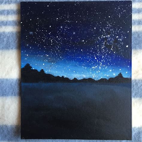 Night sky acrylic canvas | How art you? | Pinterest | Night, Sky and ...