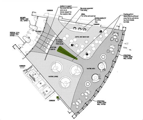 a plan for a park with seating areas and an outdoor area in the middle ...