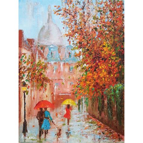 Montmartre Painting Paris Original Art France Cityscape | Etsy