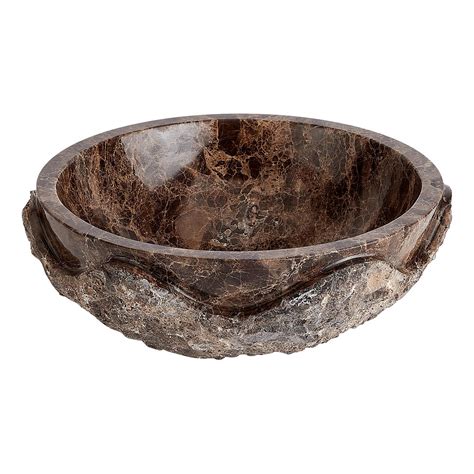 Hull Round Marble Vessel Sink - Dark Emperador | Signature Hardware