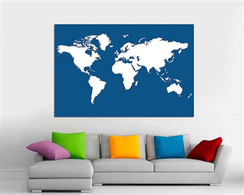 World Map Canvas Print, World Map Canvas, World Map Large Canvas ...